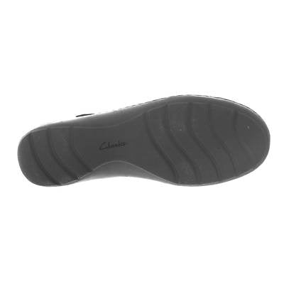 Clarks Clarks Womens Collection Cora Black Leather Synthetic Combin 10W