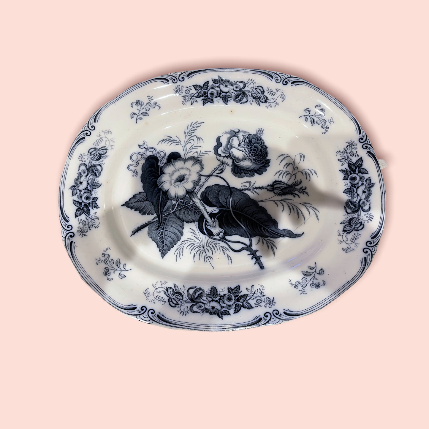 Antique Hulme & Booth “Flora” Serving Platter 1850