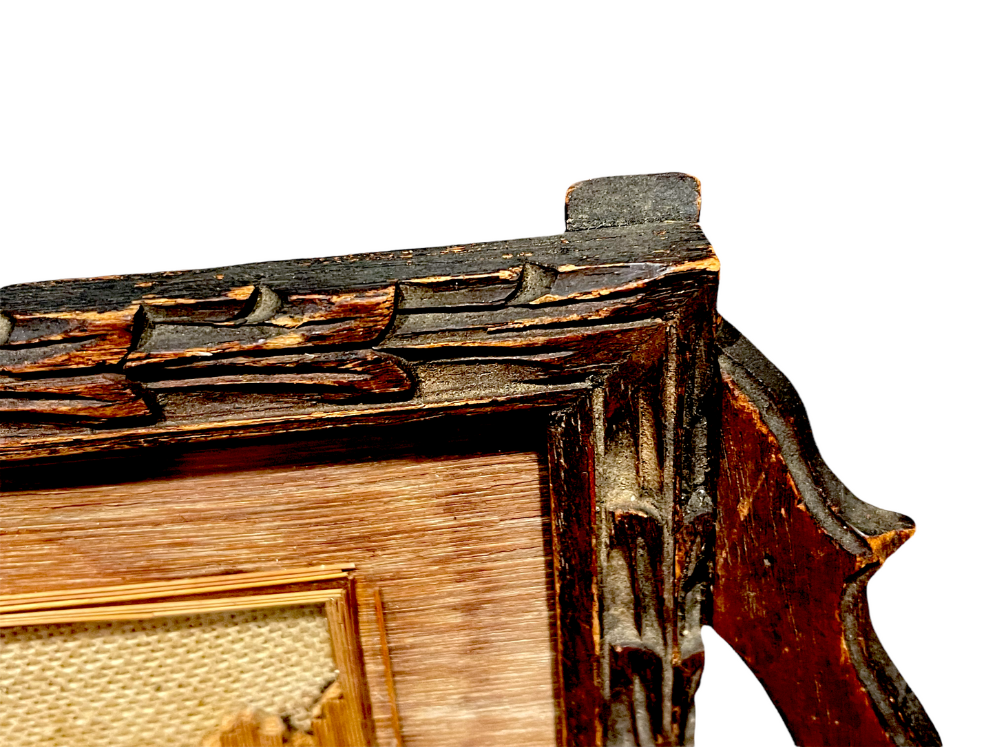 Vintage Folk Art Straw Beverage Tray Signed Mexico