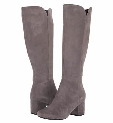 Cole Haan Denise Solid Block Heel Storm Cloud Suede Knee-High Boots - SIZE 6.5