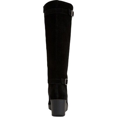 Giani Bernini Memory Foam Wide-Calf Sannaa Boots Black Suede - SIZE 6 M