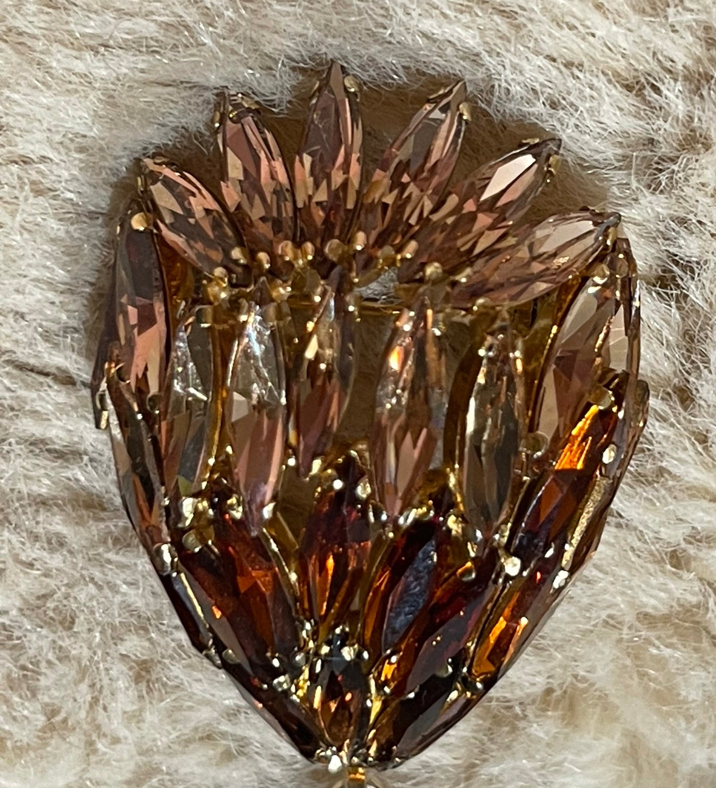 Large Costume Amber Brooch