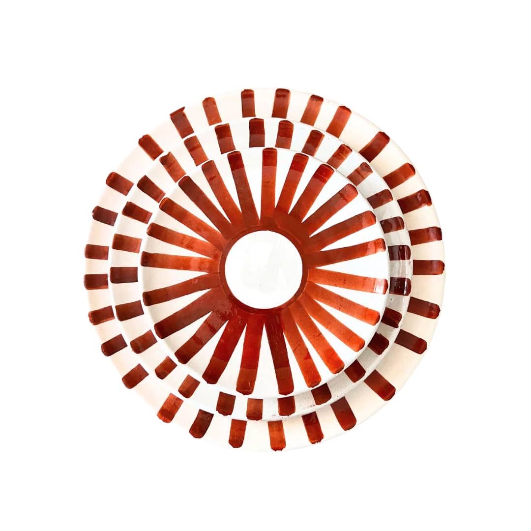 Brown Sun Plate Set - Vibrant Dinnerware for Summer Dining