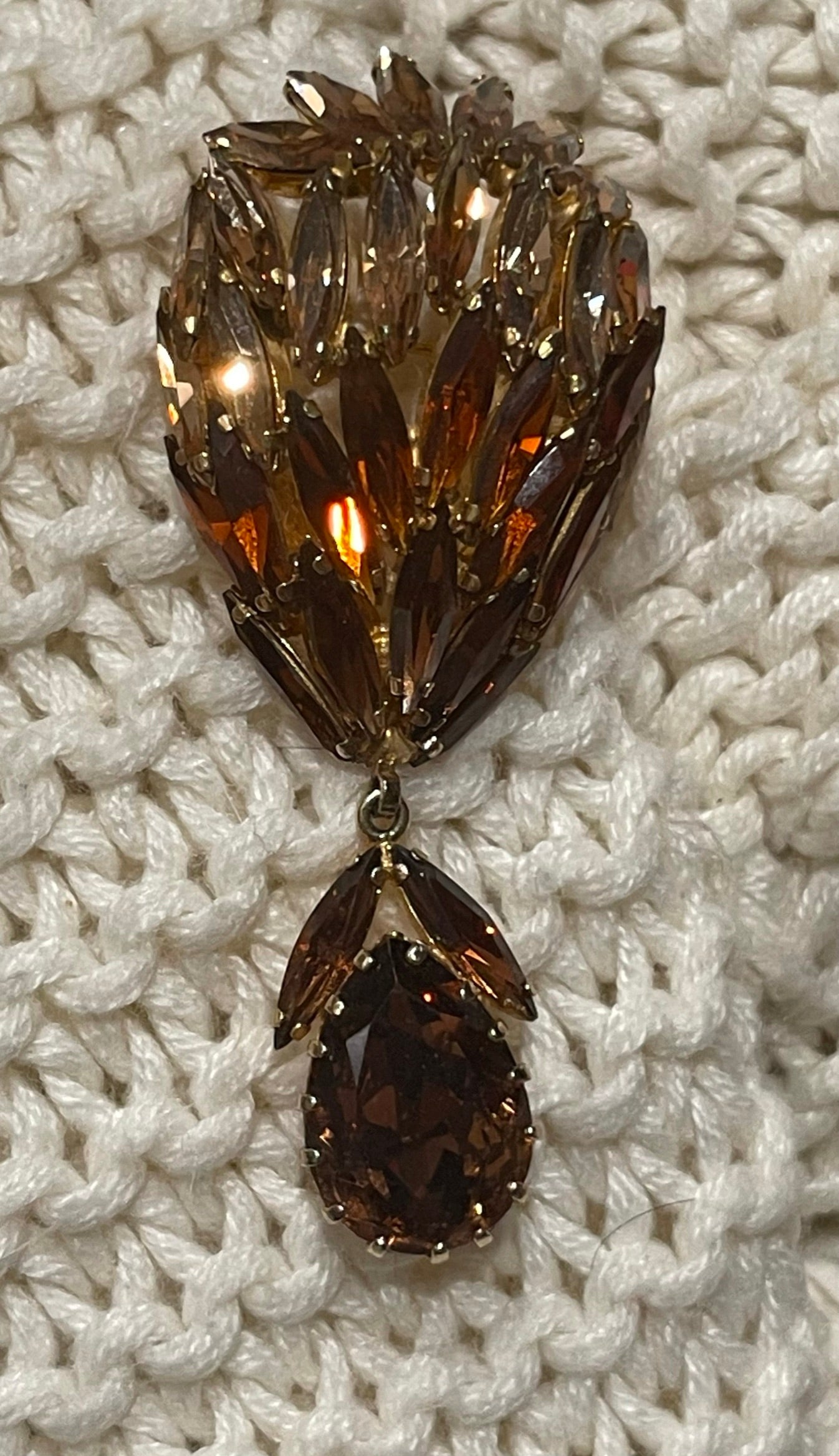 Large Costume Amber Brooch