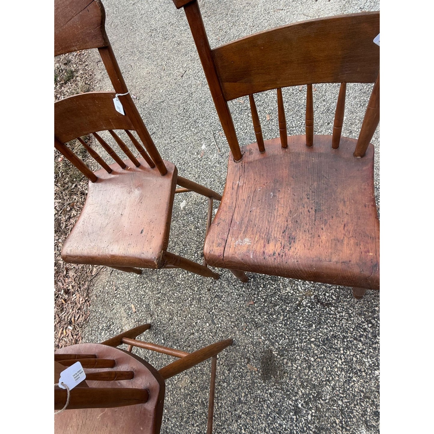 Late 1800's American Spindle Back Dining Chair - Set of 4