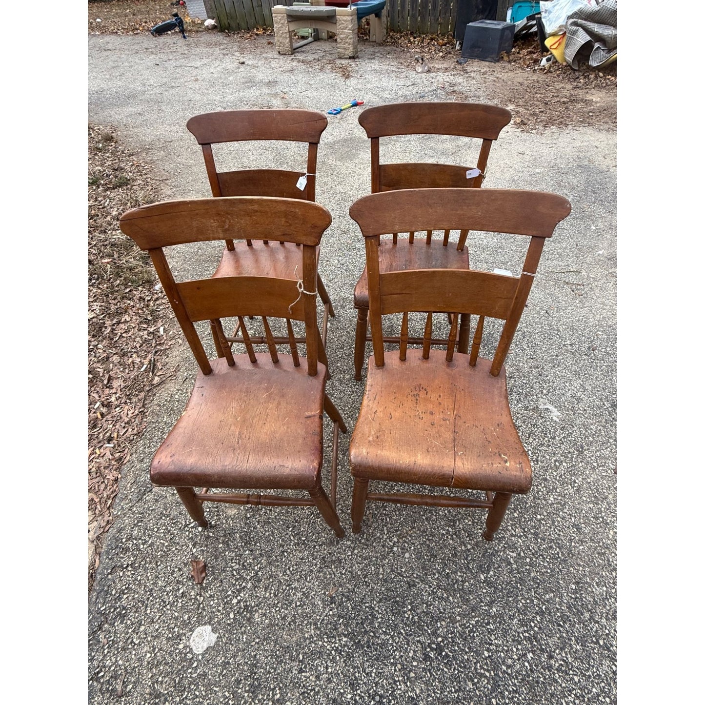Late 1800's American Spindle Back Dining Chair - Set of 4