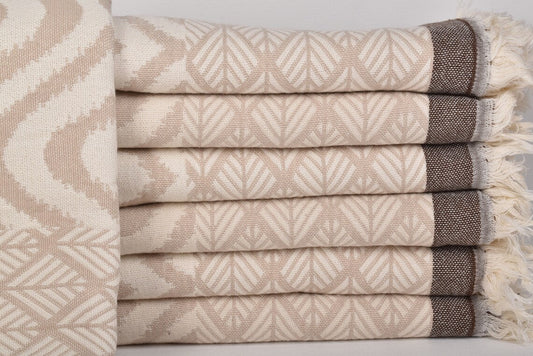 IKAT BEIGE TURKISH THROW