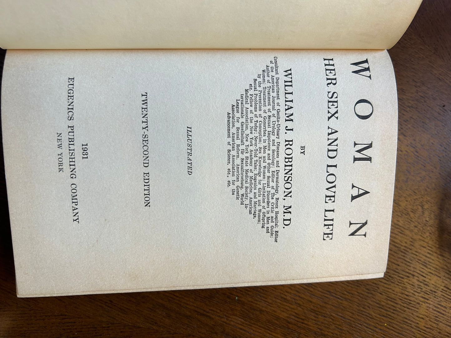 Woman:  Her sex and love life - 1931
