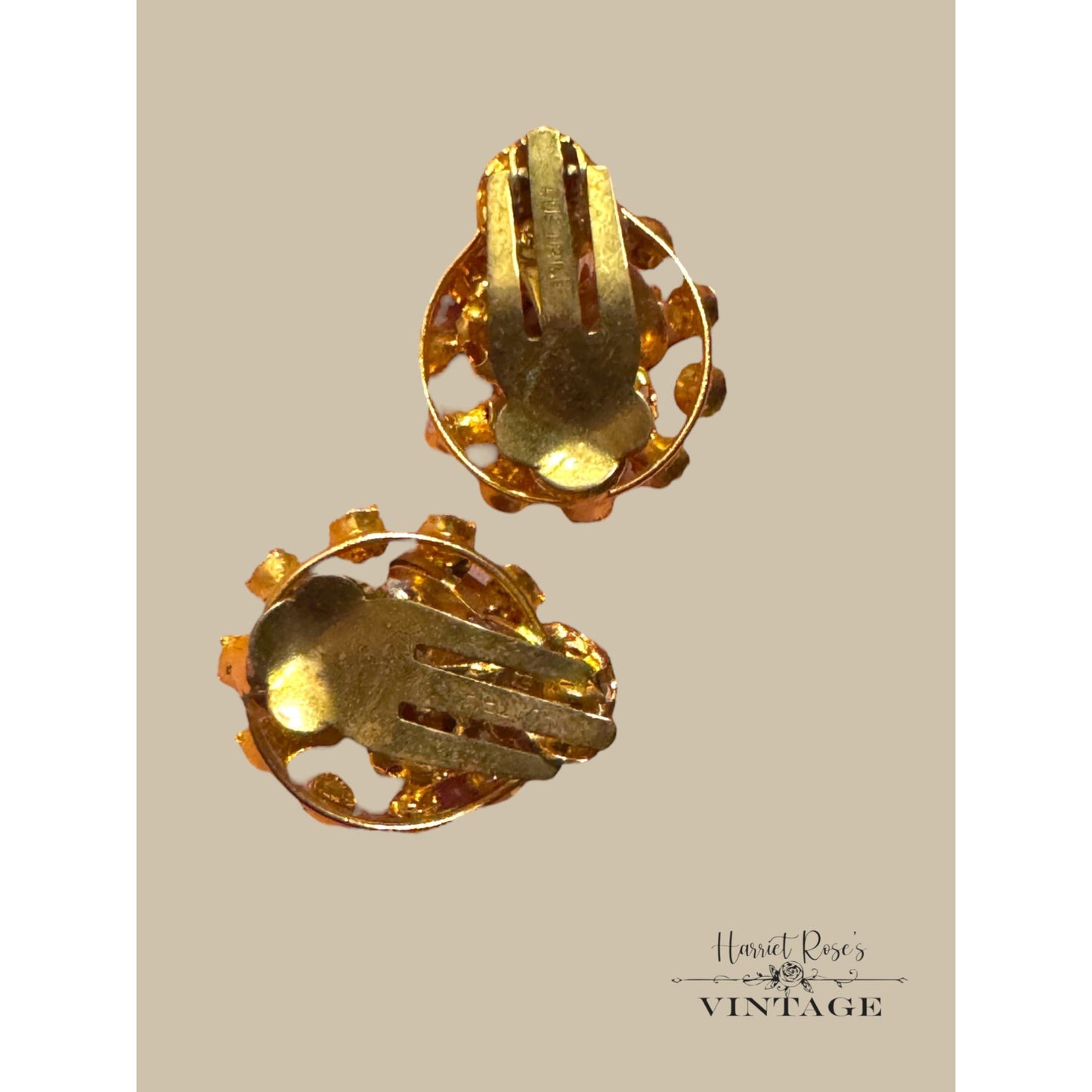 Vintage Kramer Aurora Borealis Rhinestone Clip-On Earrings & Leaf Brooch Set