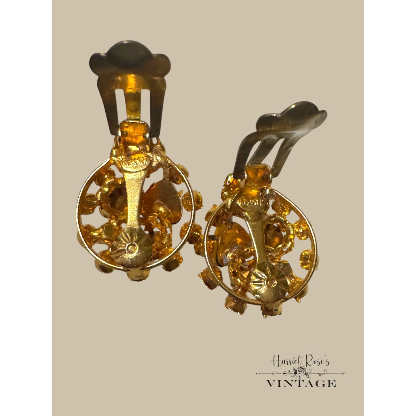 Vintage Kramer Aurora Borealis Rhinestone Clip-On Earrings & Leaf Brooch Set