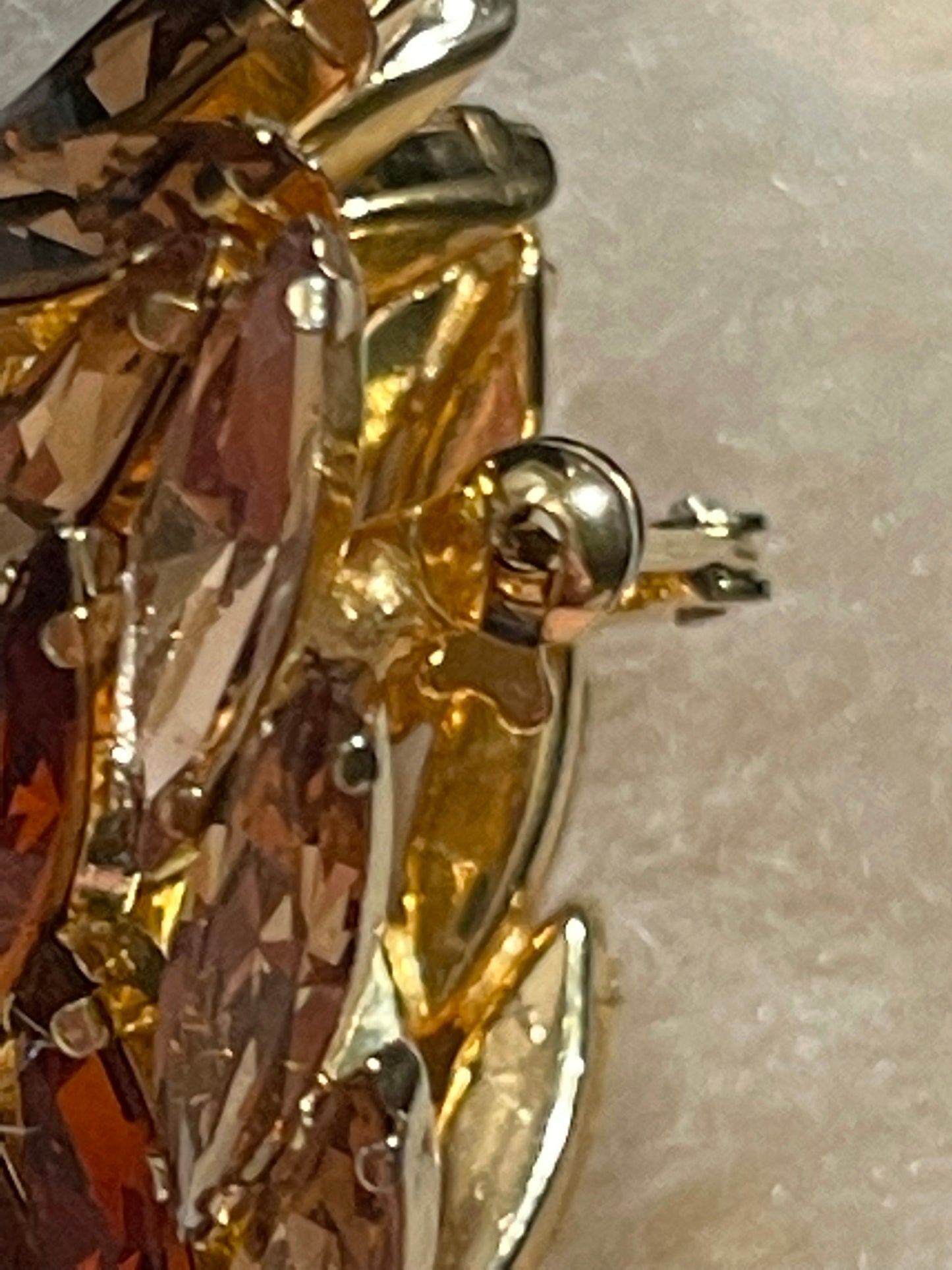 Large Costume Amber Brooch