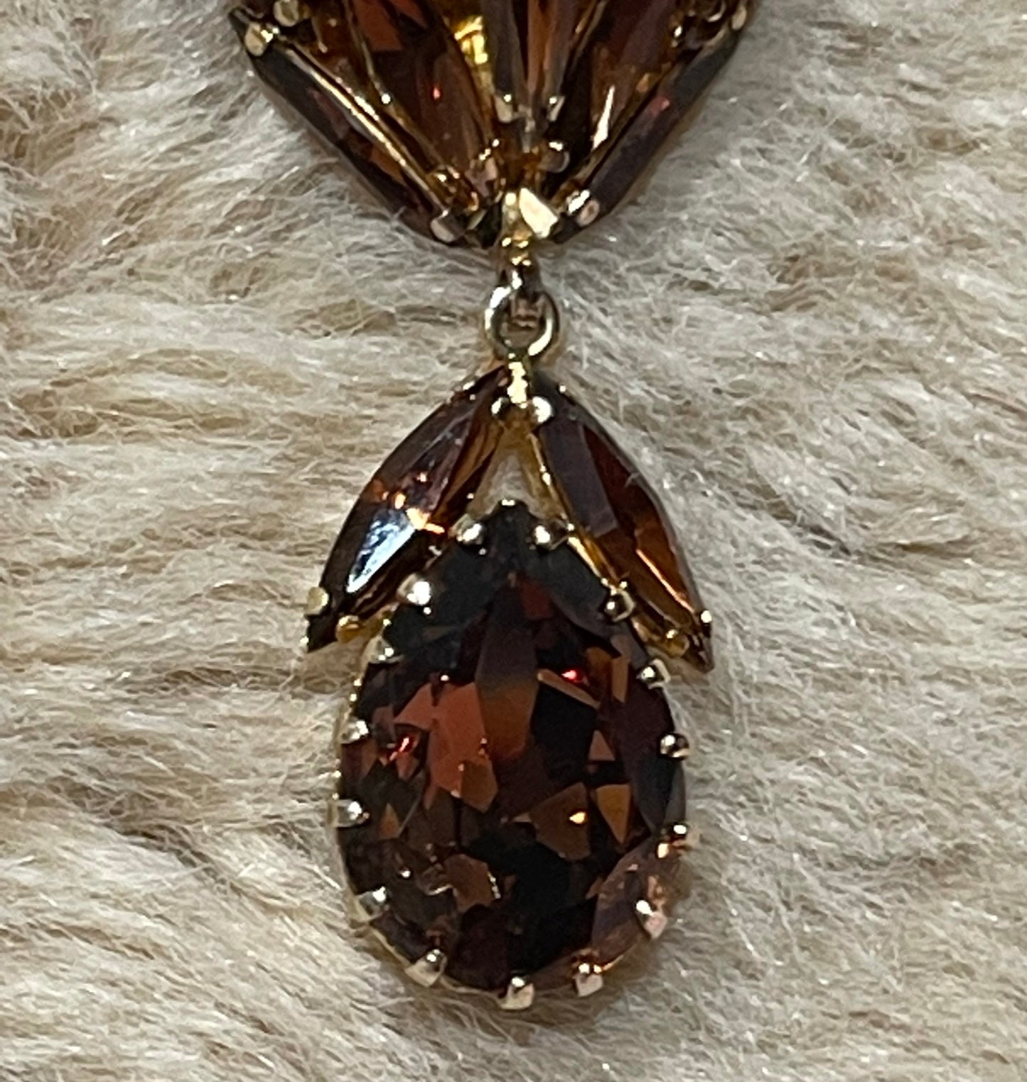 Large Costume Amber Brooch