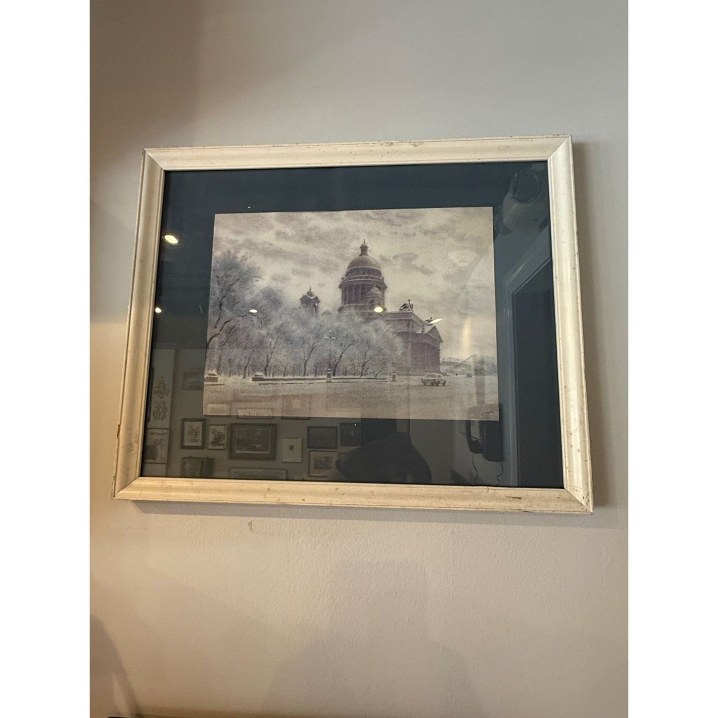 Watercolor Painting Of St. Isaacs Cathedral In Winter Signed Dublikiy E 1993