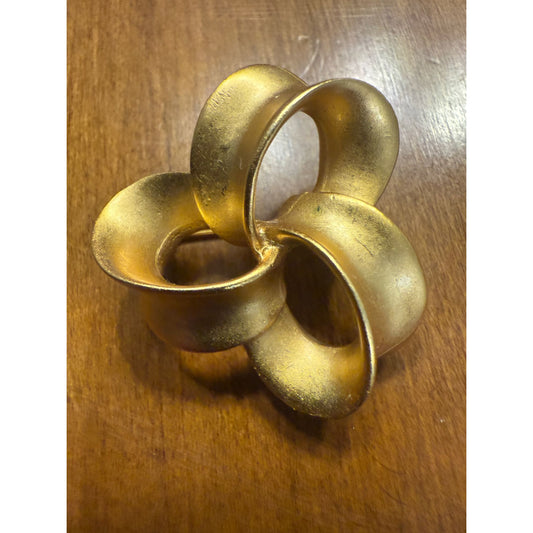 Vintage Anne Klein Gold Tone Ribbon Knot Brooch