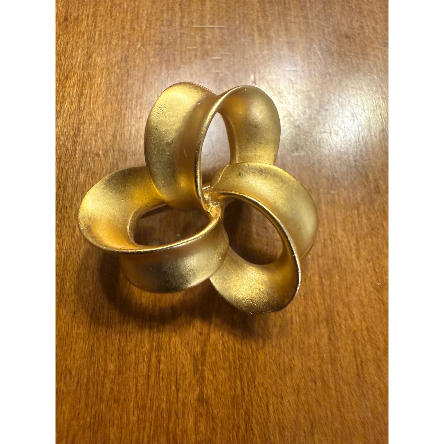 Vintage Anne Klein Gold Tone Ribbon Knot Brooch
