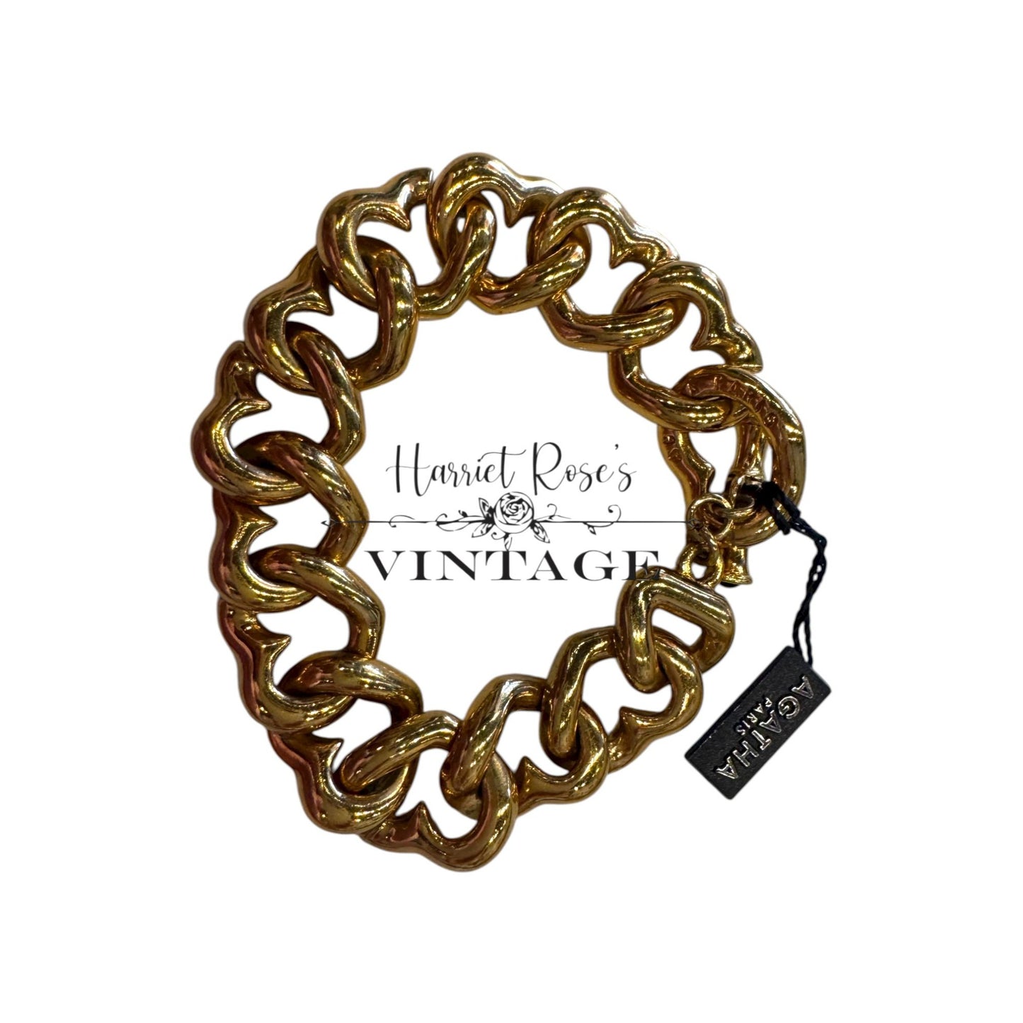 Vintage Agatha Paris Gold-Plated Chain Link Bracelet W/ Toggle Clasp