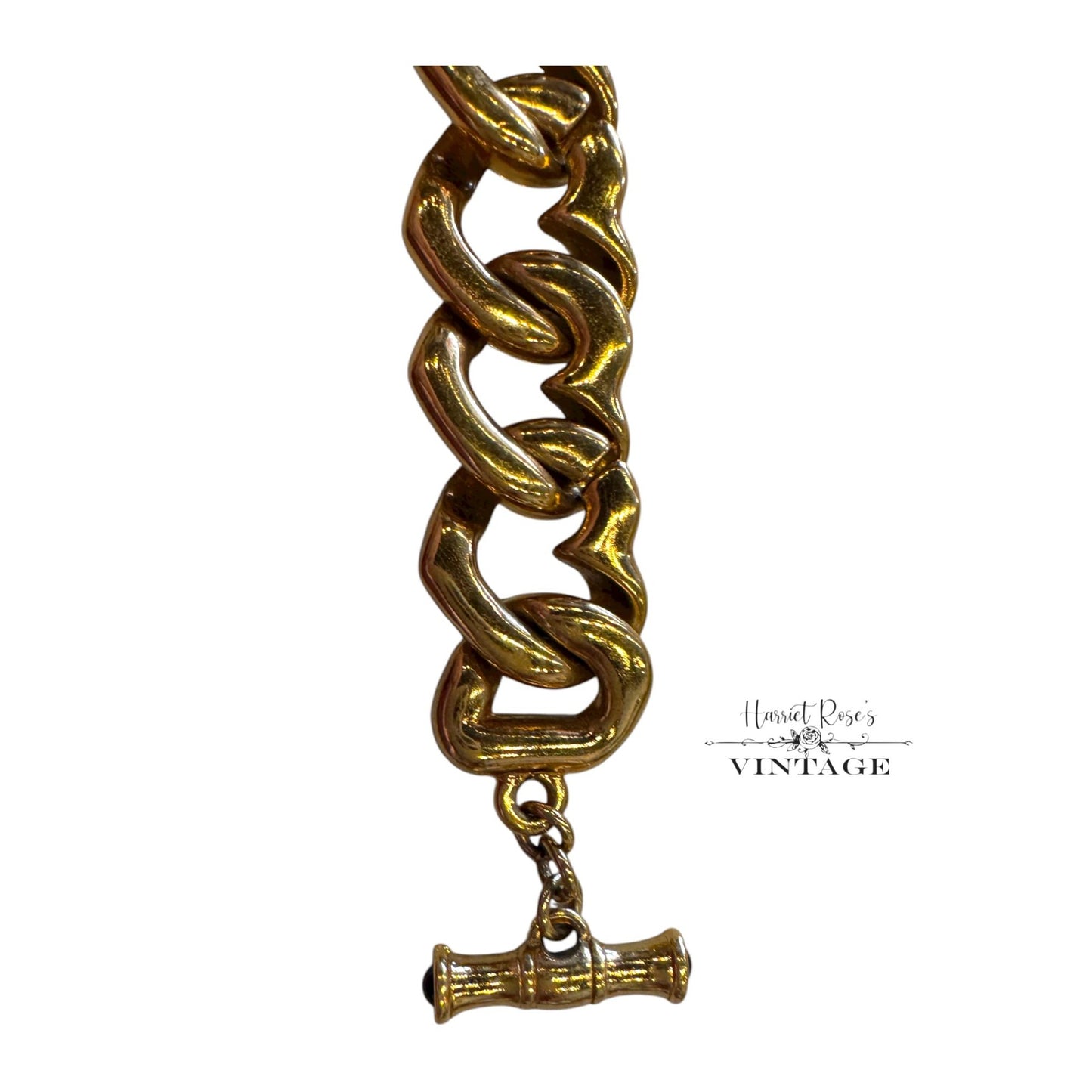 Vintage Agatha Paris Gold-Plated Chain Link Bracelet W/ Toggle Clasp