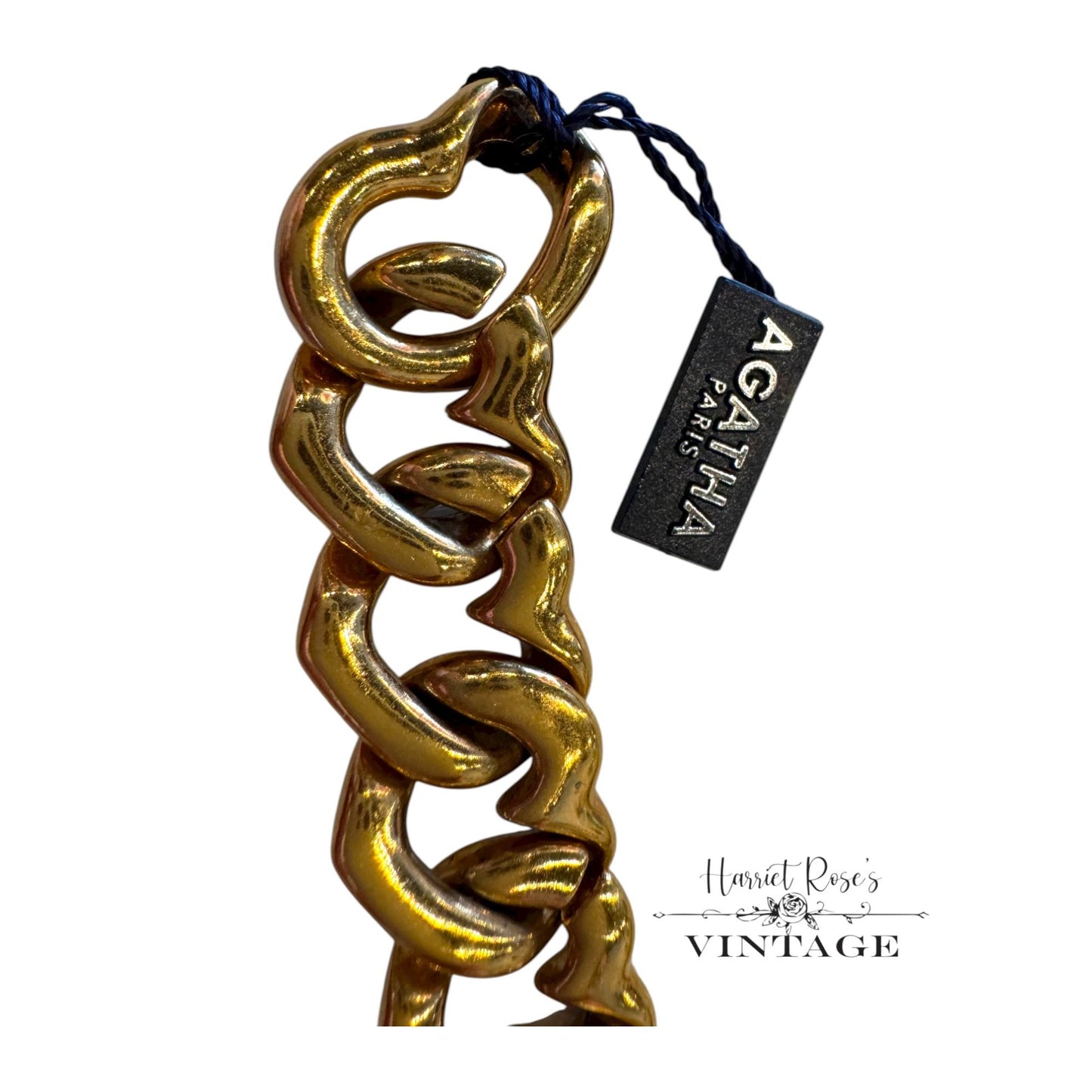 Vintage Agatha Paris Gold-Plated Chain Link Bracelet W/ Toggle Clasp