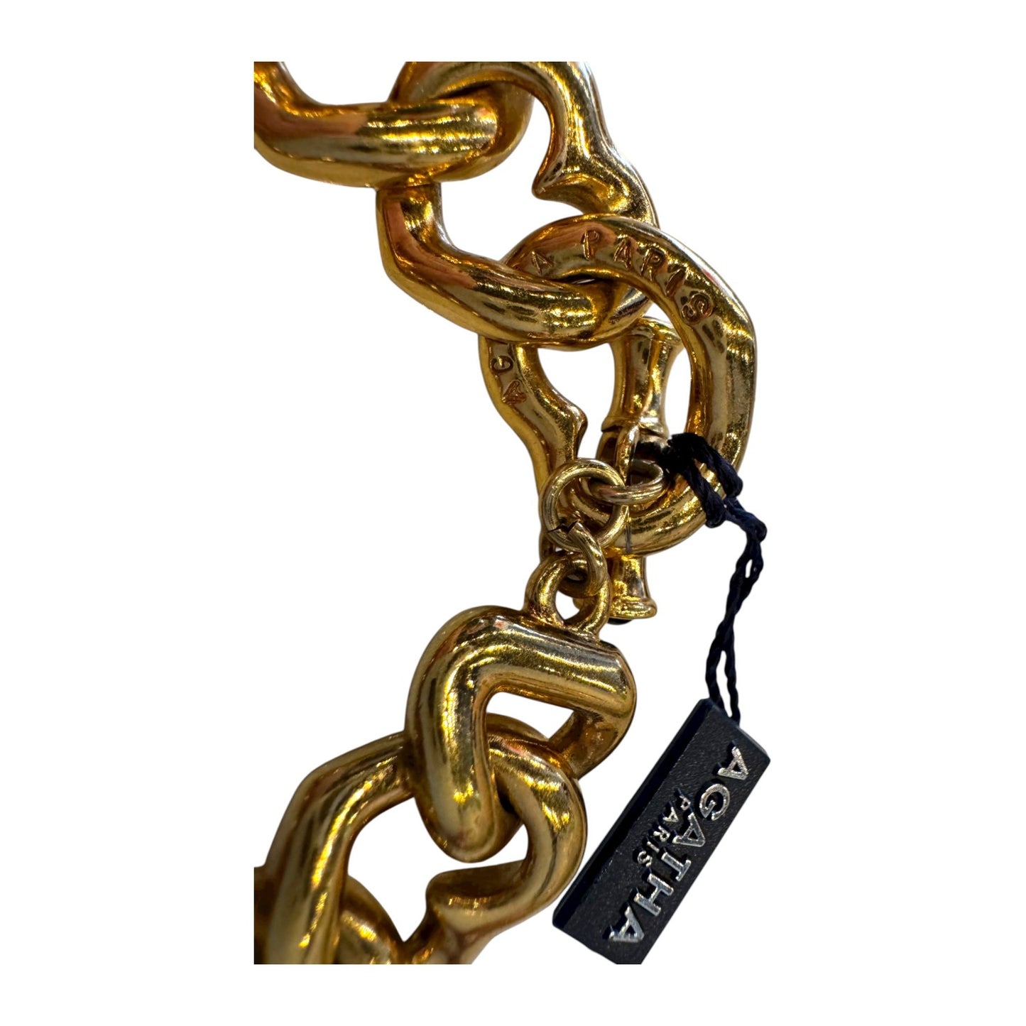 Vintage Agatha Paris Gold-Plated Chain Link Bracelet W/ Toggle Clasp