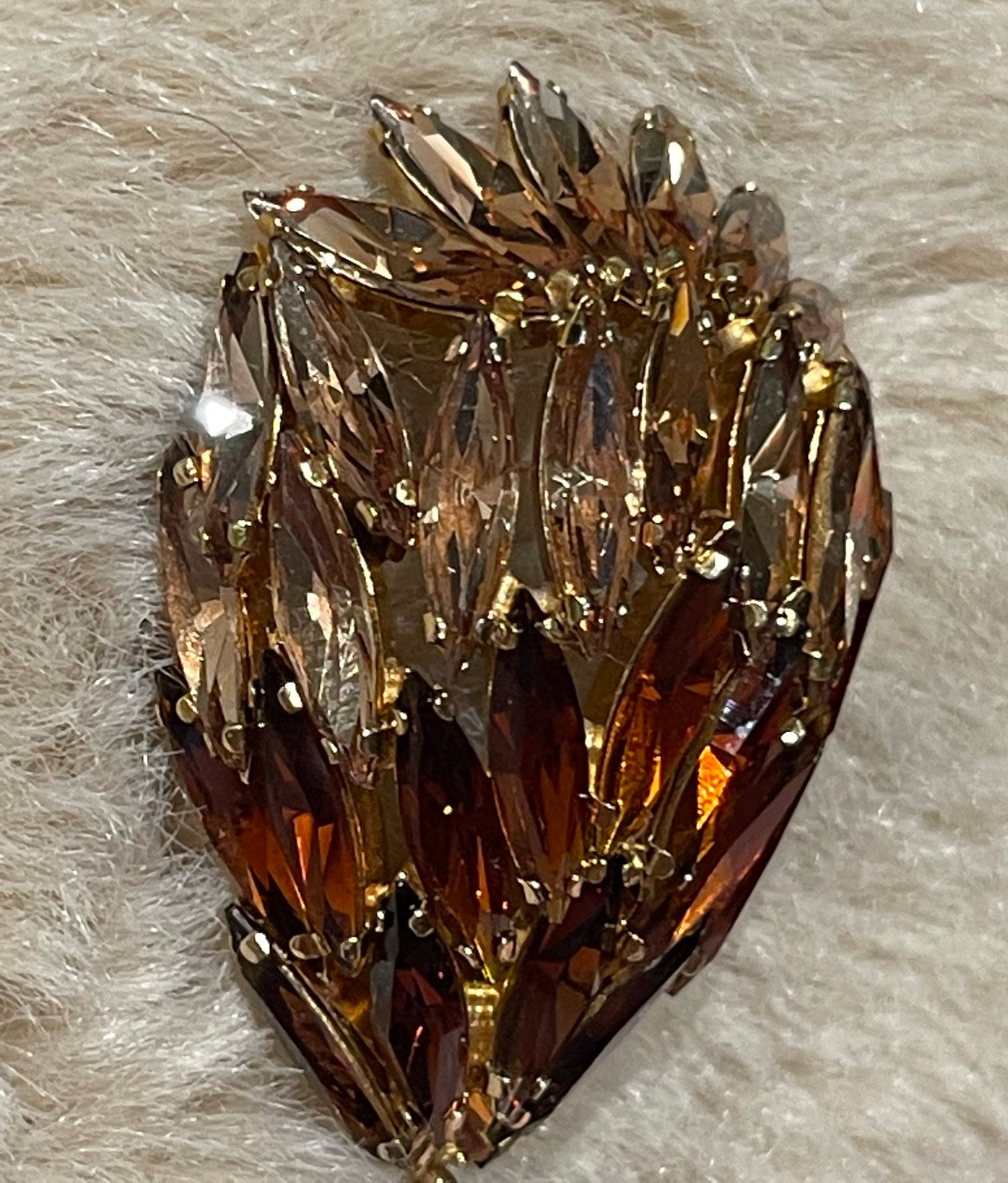 Large Costume Amber Brooch