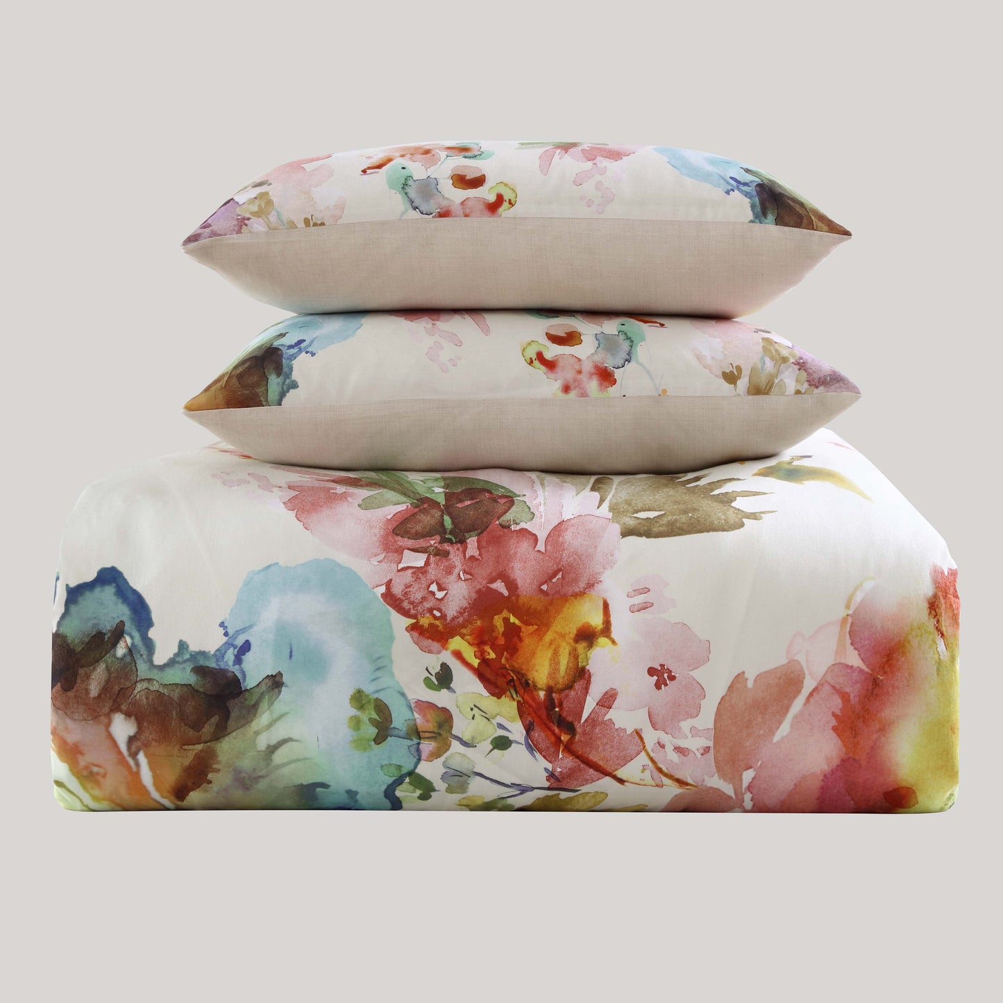 Bebejan Antique Flowers Ivory 5 Piece Reversible Comforter Set