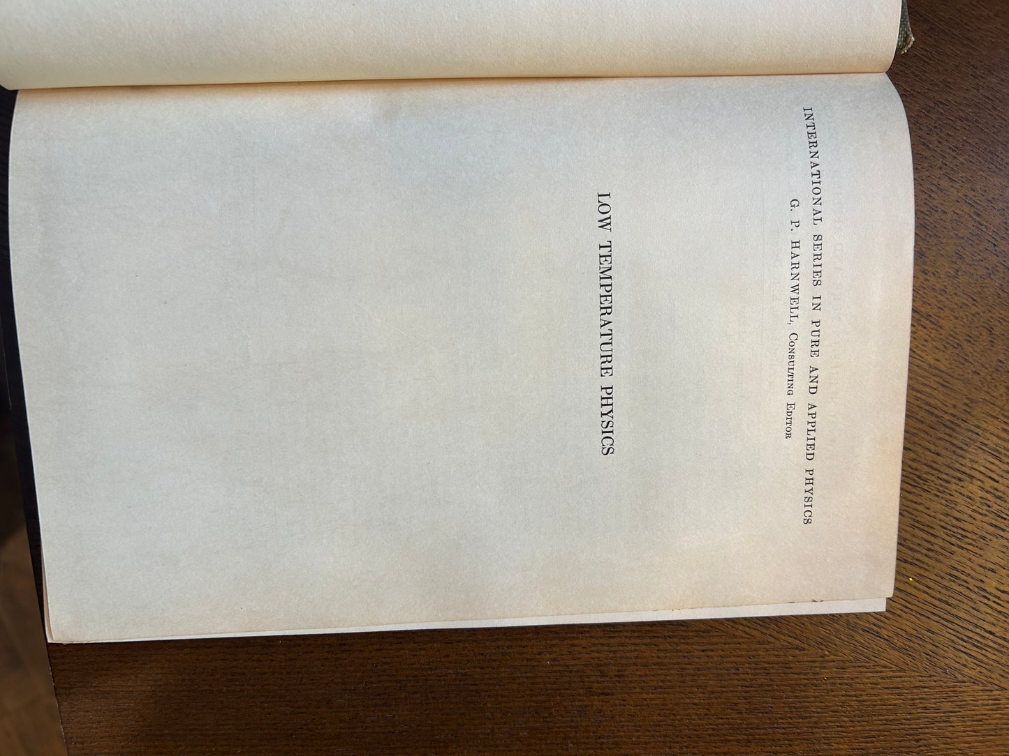 Low Temperature Physics - 1953