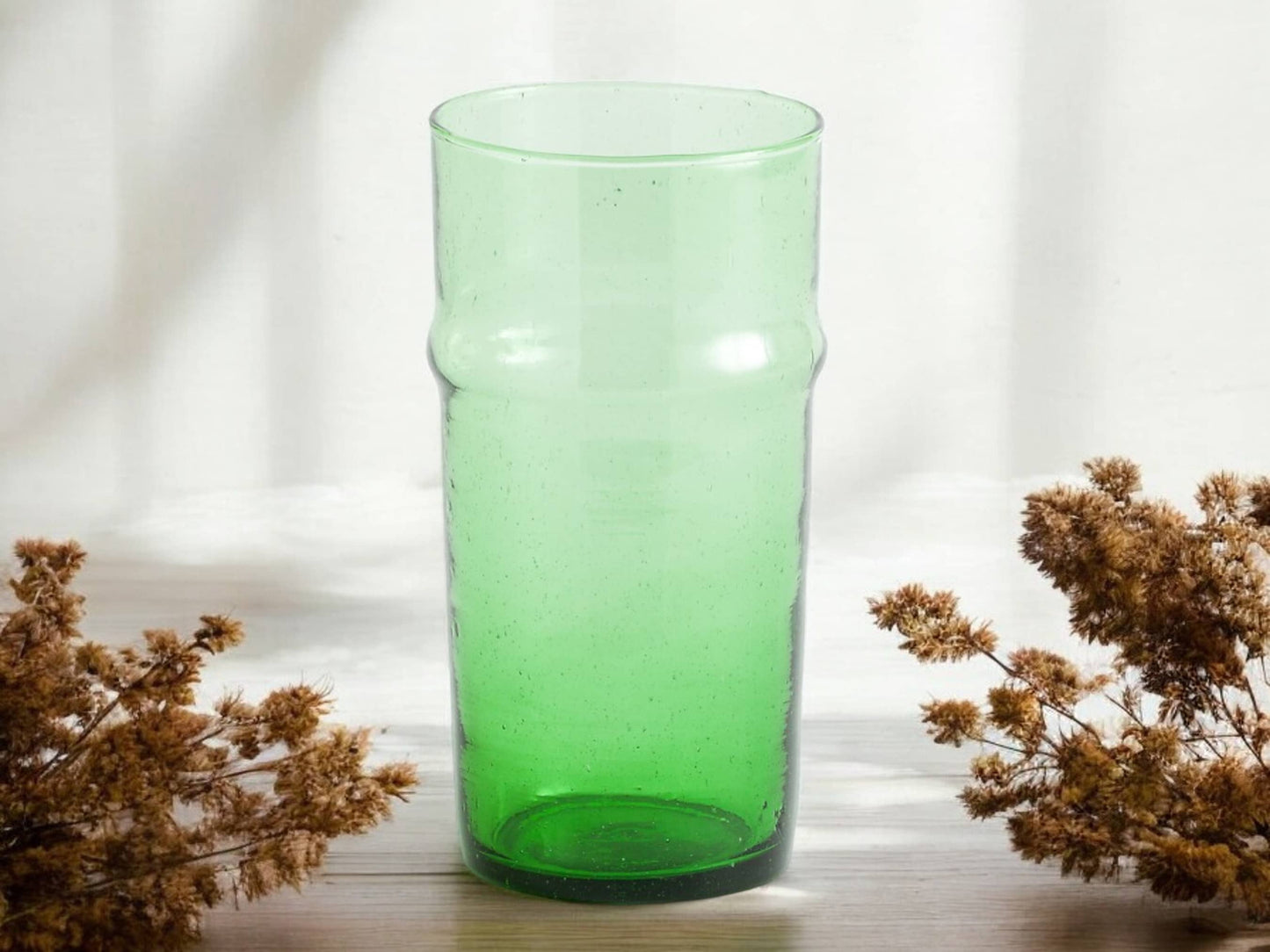 Handmade Moroccan Beldi Carafe - Recycled Glass Vase with Unique Artisanal Charm