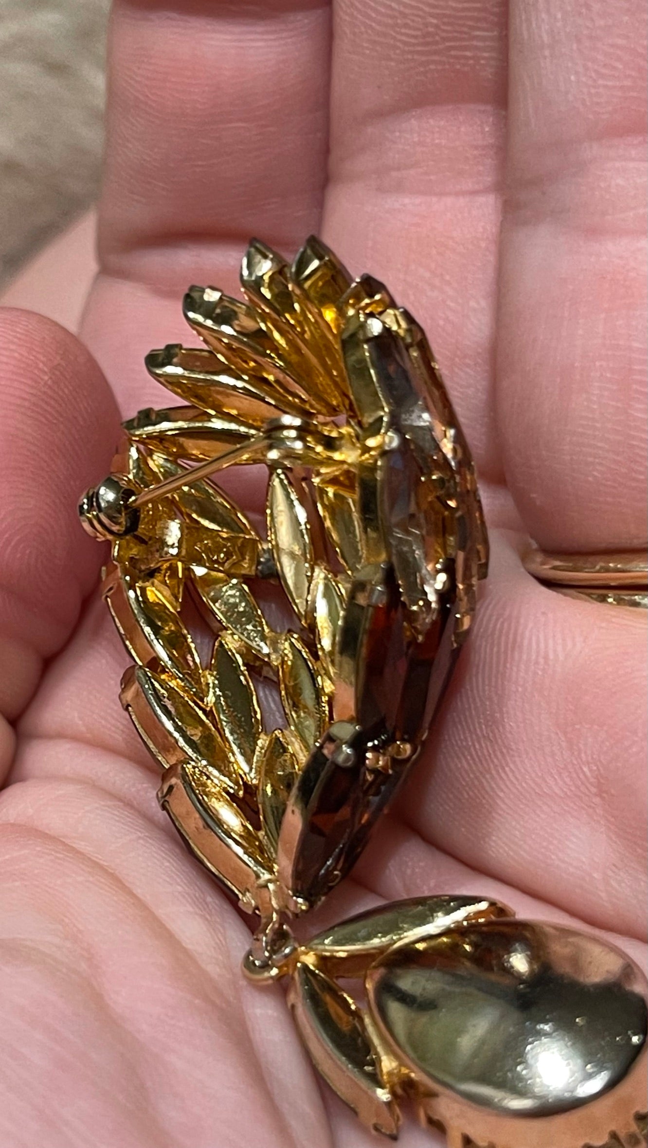 Large Costume Amber Brooch