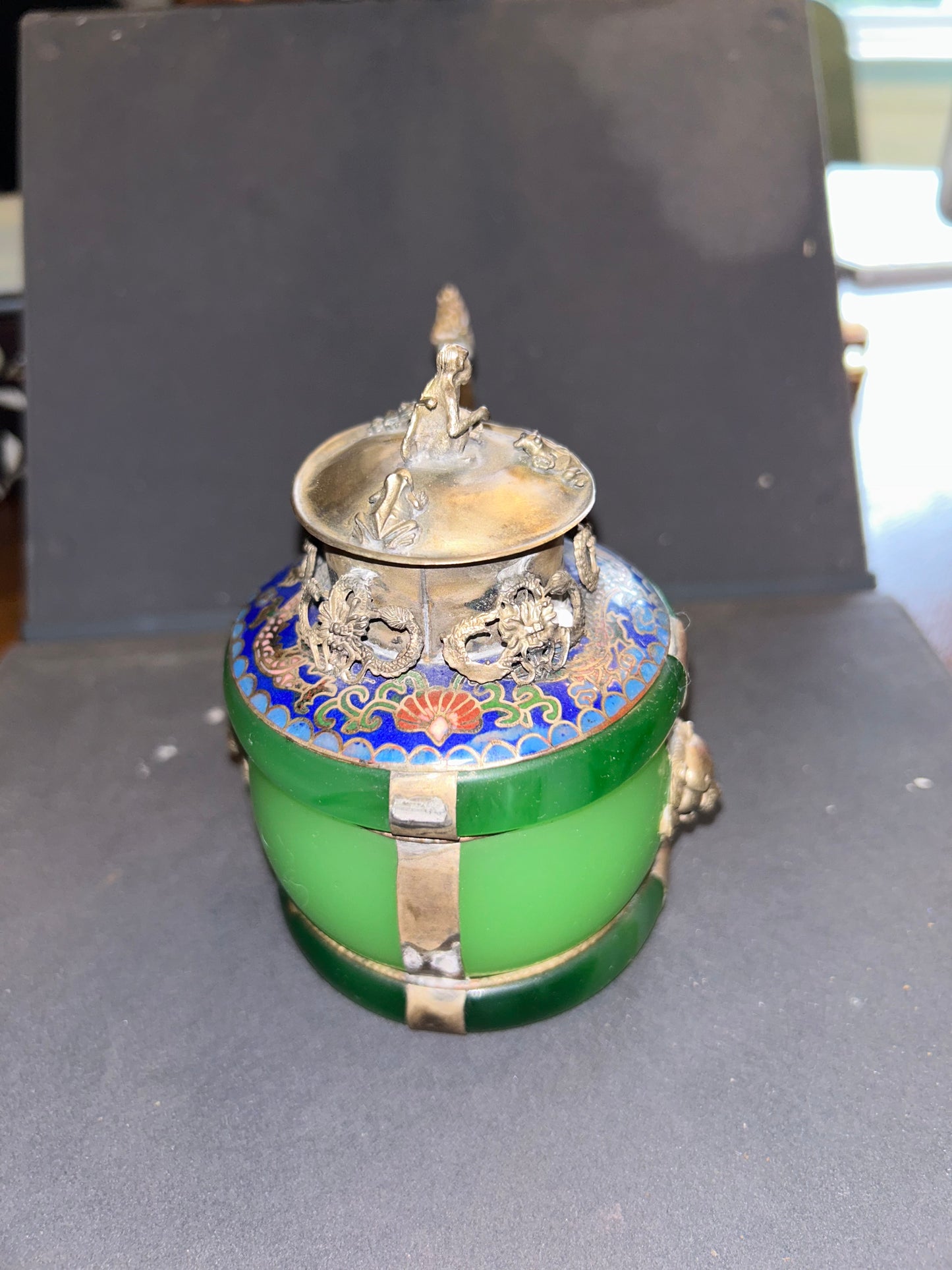 Vintage Tibetan Jade Teapot, Dragon Style with cap