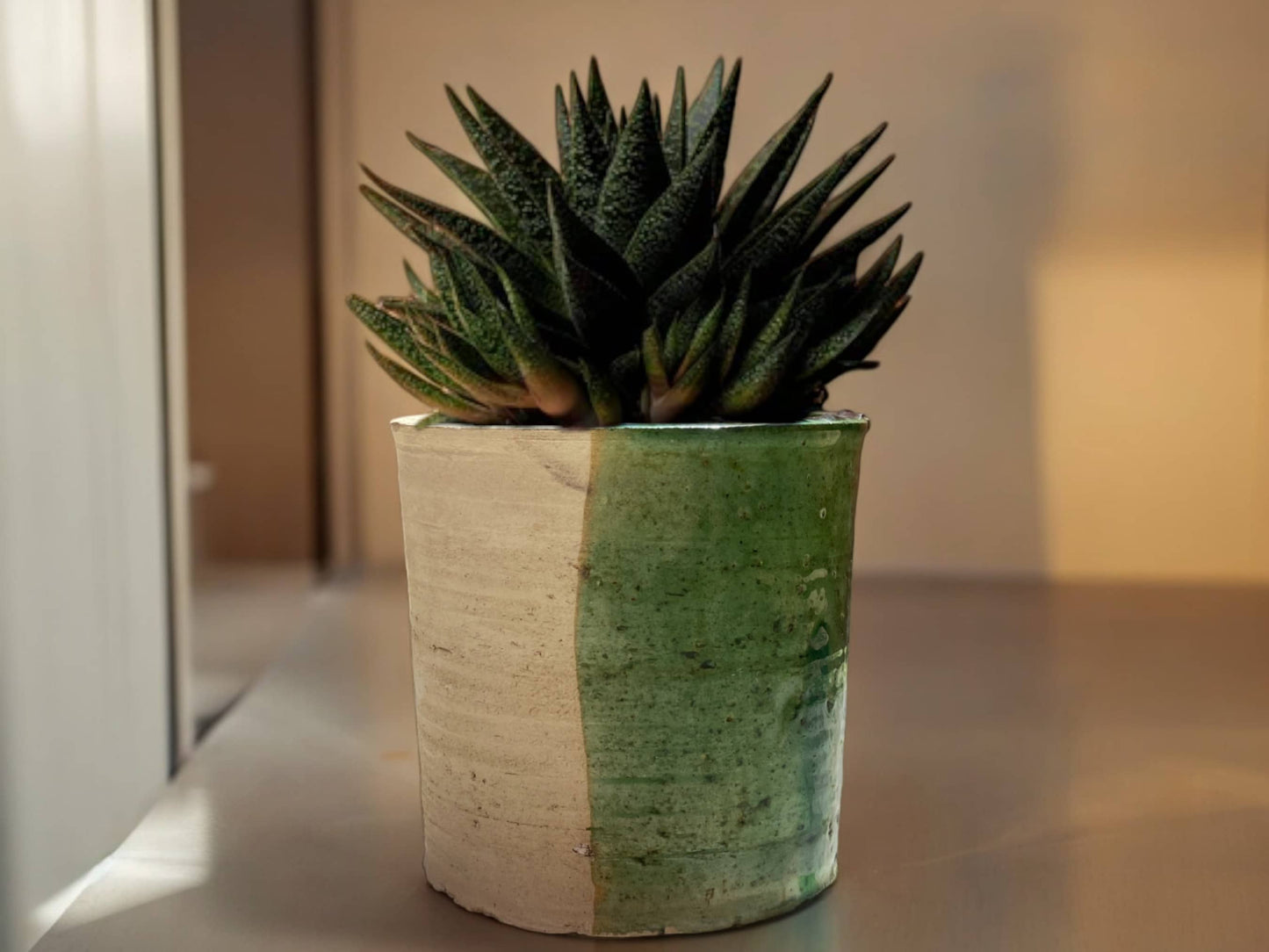 Handmade Moroccan 50/50 Glaze Tamegroute Planter/Pot: Small, Medium, Large Ceramic Pottery for Decoration, Plants, or Utensils
