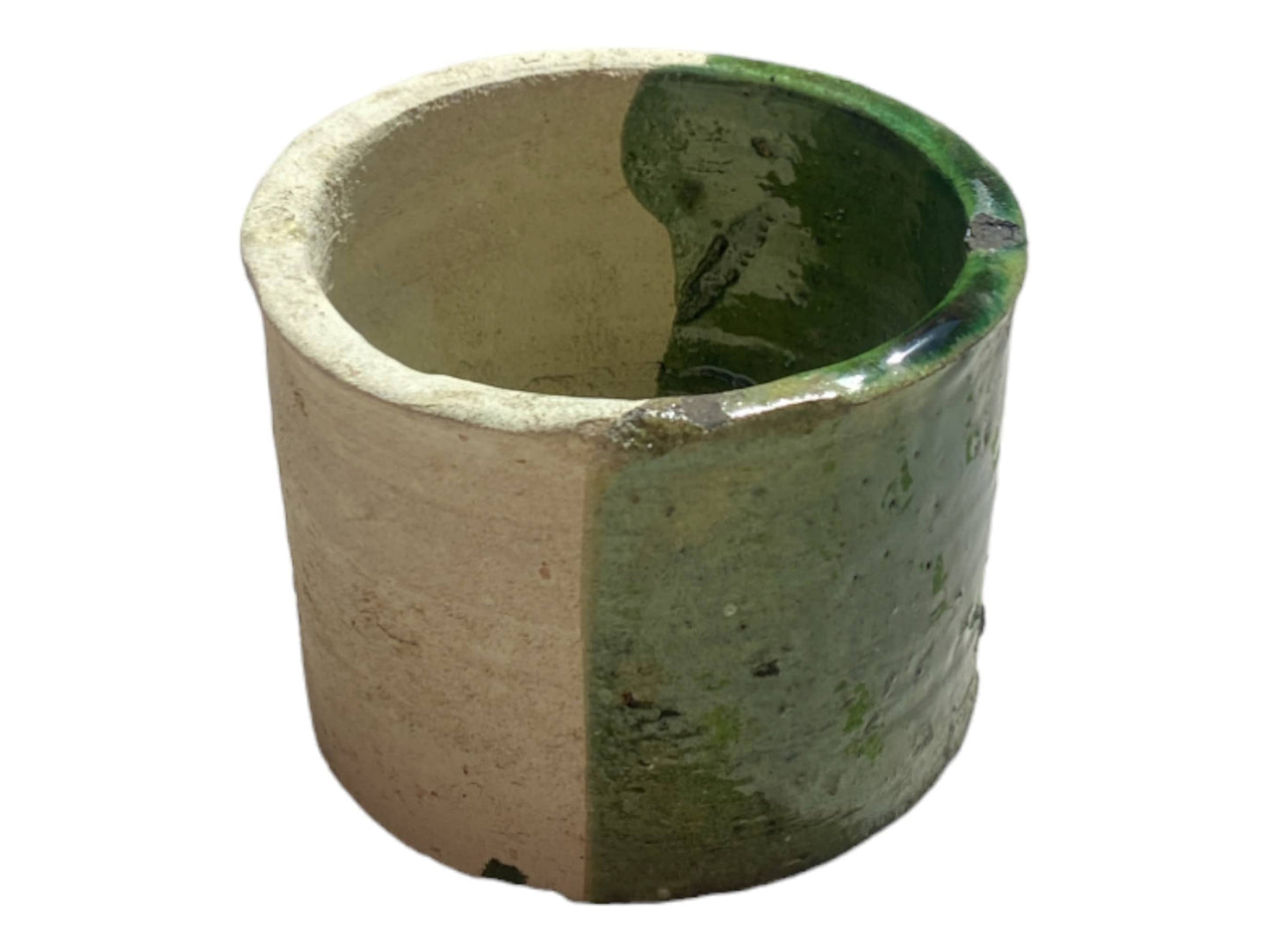 Handmade Moroccan 50/50 Glaze Tamegroute Planter/Pot: Small, Medium, Large Ceramic Pottery for Decoration, Plants, or Utensils