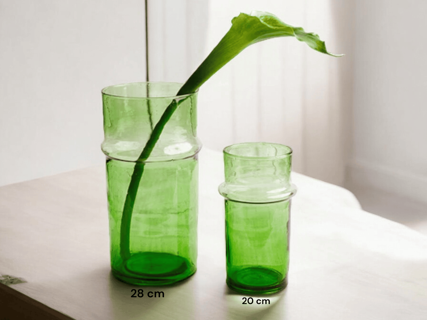 Handmade Moroccan Beldi Carafe - Recycled Glass Vase with Unique Artisanal Charm