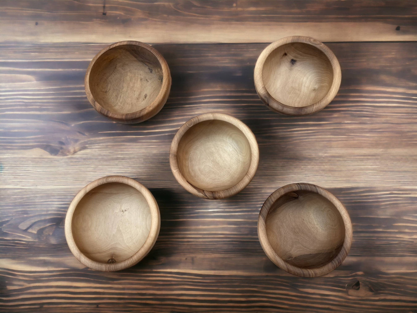 Handcrafted Walnut Wood Salad Bowl Set, 5 Walnut Bowl, Salad Bowl, Serving Bowl, Walnut Bowl Made From Ethically Sourced Wood, Set Of 5 Bowl
