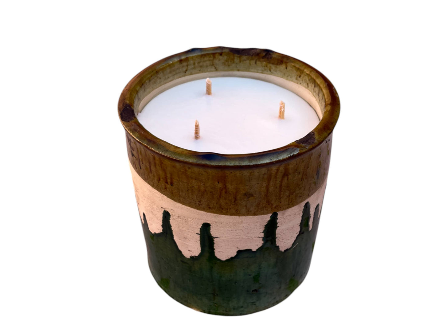 Luxury Moroccan  Glaze Tamegroute Scented Soy Wax Candle: Handmade Ceramic Artistry