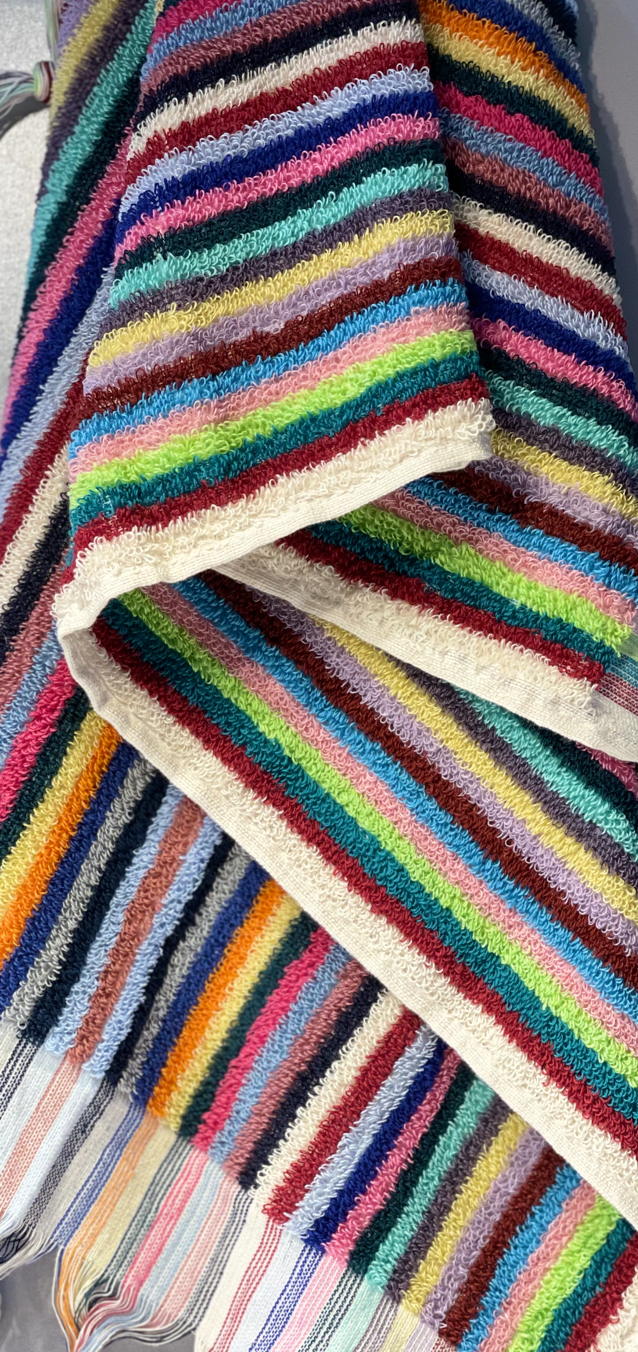 BUBBLE STRIPED TERRY TURKISH TOWEL