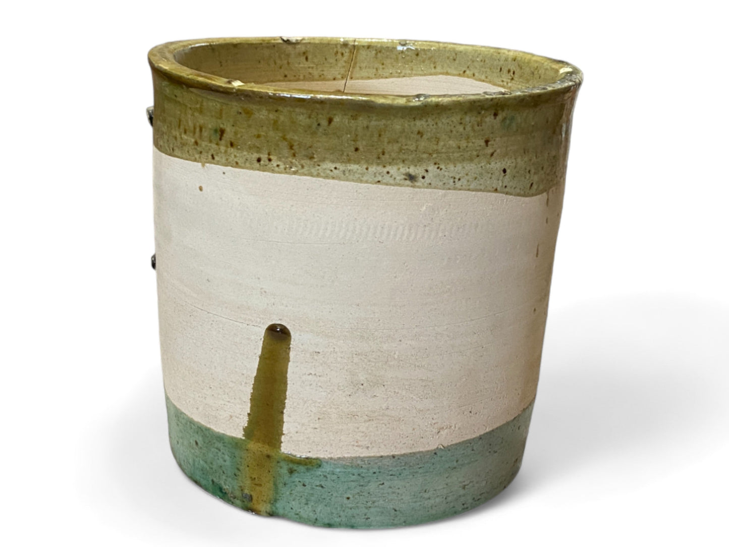 Handmade Moroccan Vintage Shaded  Glaze Tamegroute Planter/Pot: Unique Ceramic Pottery for Plants