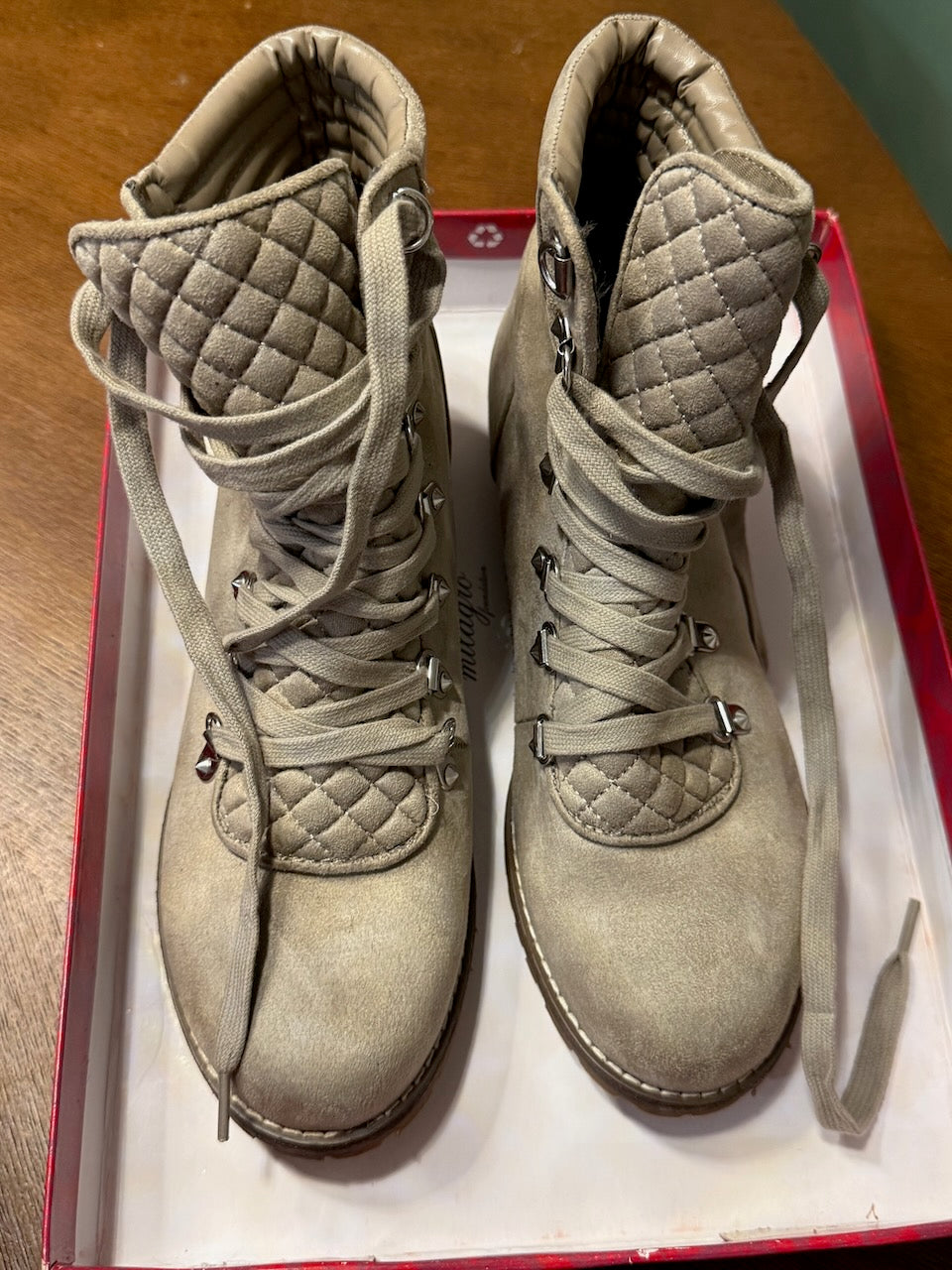 Carlos by Carlos Santana "Donna" Lace-Up Combat Boot, Lt Doe, Size 8