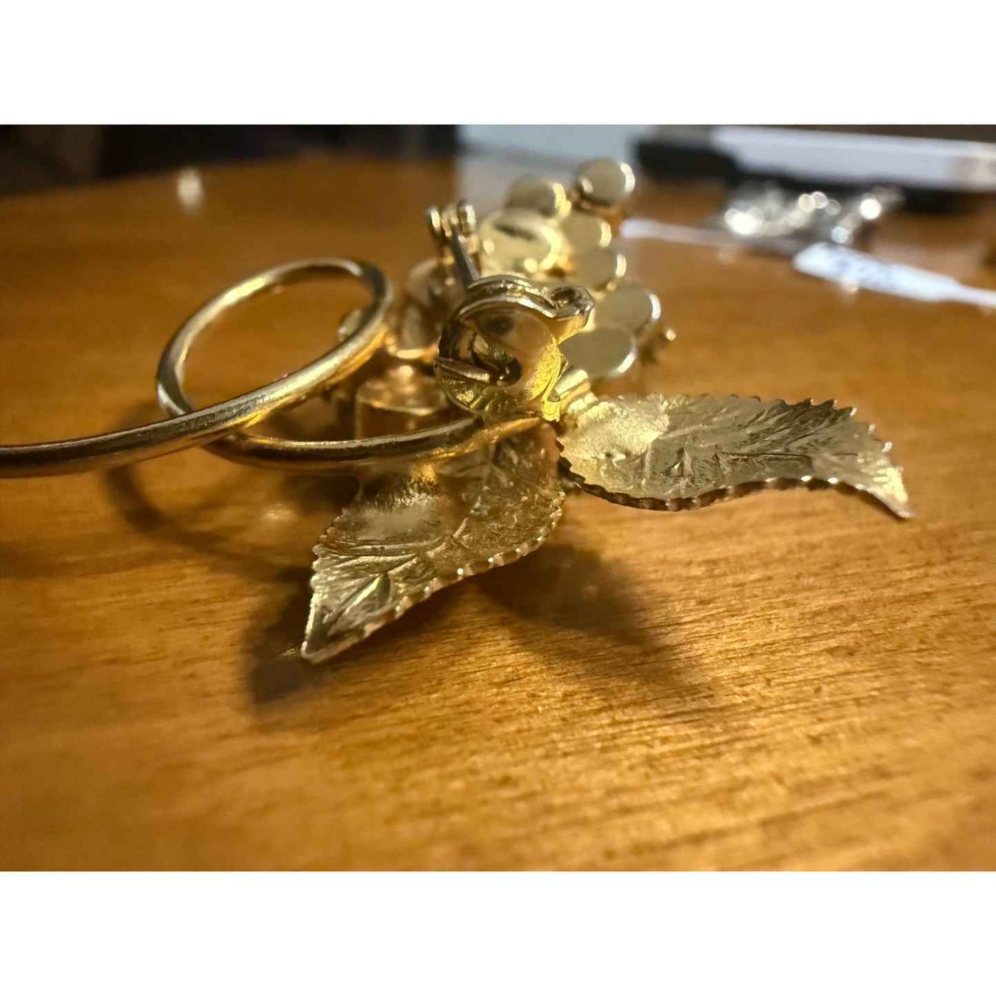 1960's Gold Tone Grape Cluster Brooch