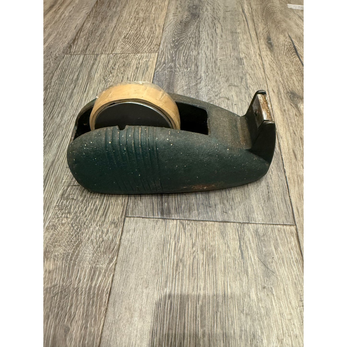Vintage Green Scotch "Whale Tail" Tape Dispenser With Original Cellophane Tape Roll