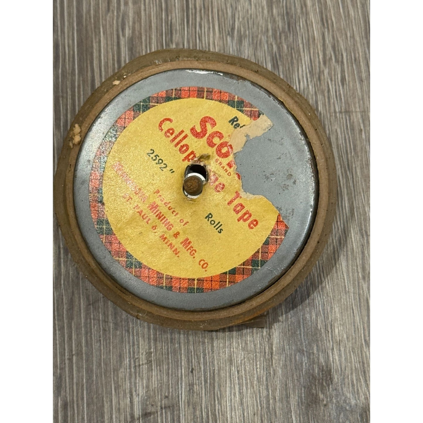 Vintage Green Scotch "Whale Tail" Tape Dispenser With Original Cellophane Tape Roll