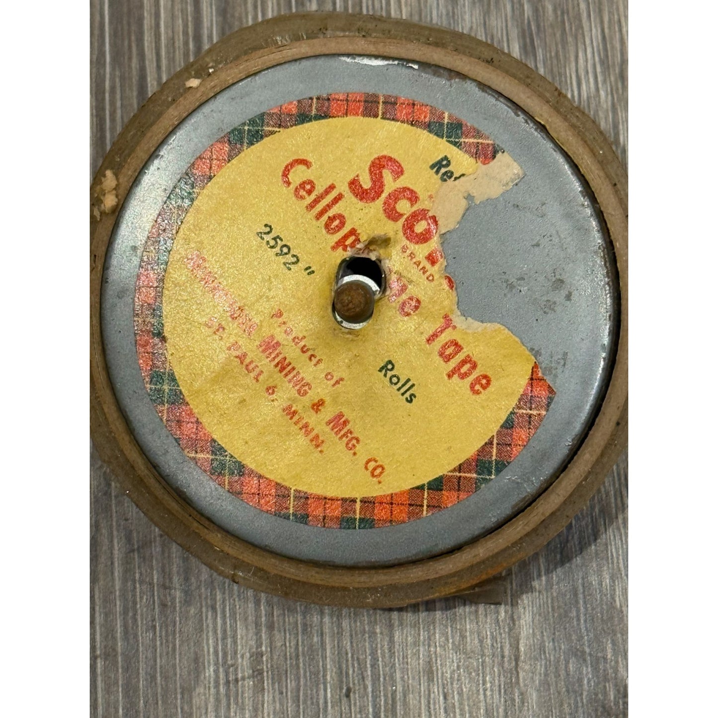 Vintage Green Scotch "Whale Tail" Tape Dispenser With Original Cellophane Tape Roll