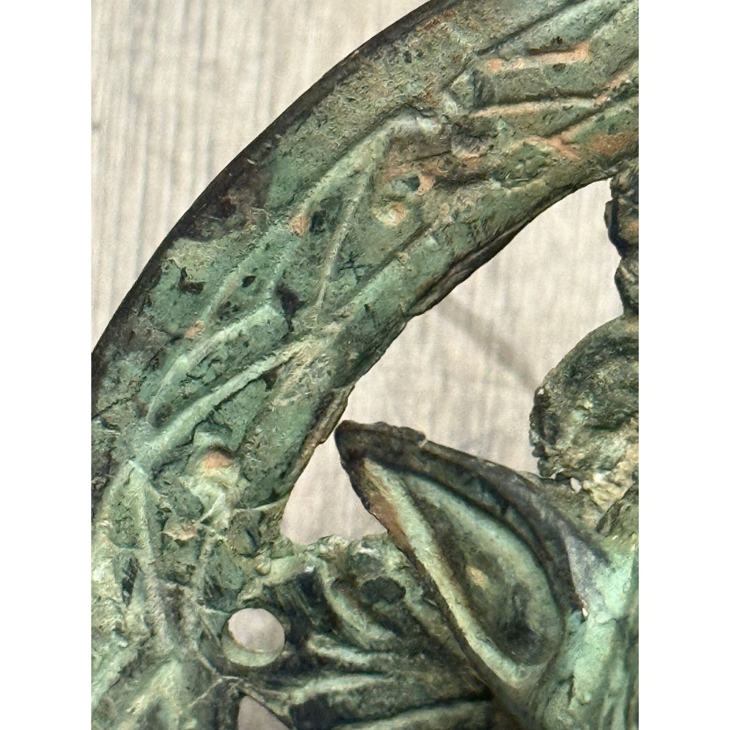 Antique Brass Lion Head Door Knocker With Circular Backplate - c 1800's