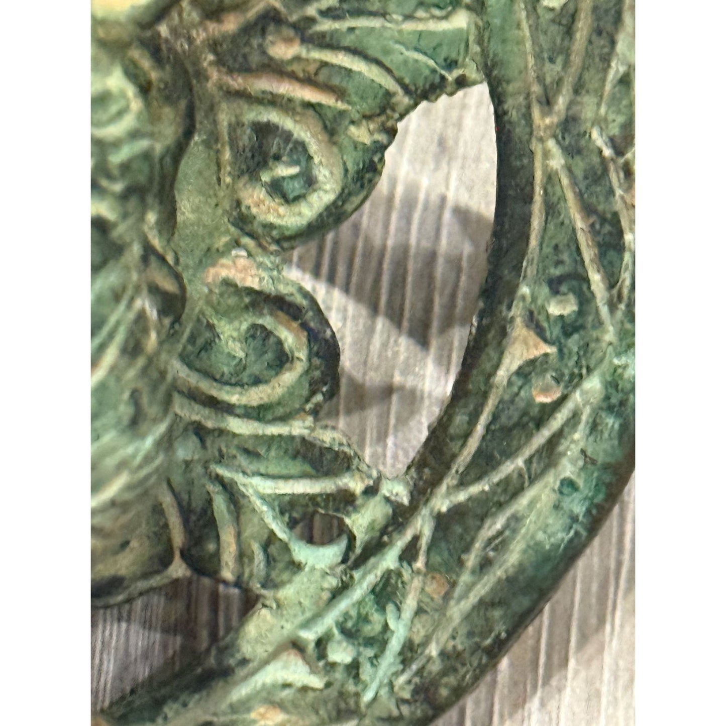 Antique Brass Lion Head Door Knocker With Circular Backplate - c 1800's