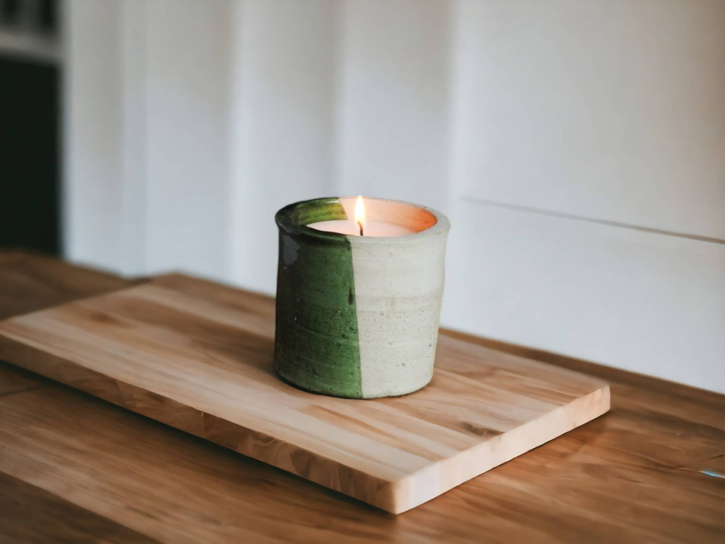 Luxury Moroccan 50/50 Glaze Tamegroute Scented Soy Wax Candle: Handmade Ceramic Artistry