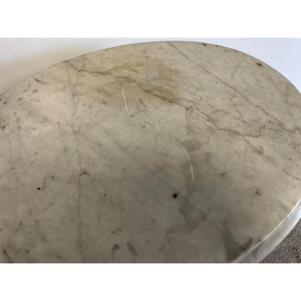 Antique Victorian Marble Top Side Table With Ornate Walnut Base