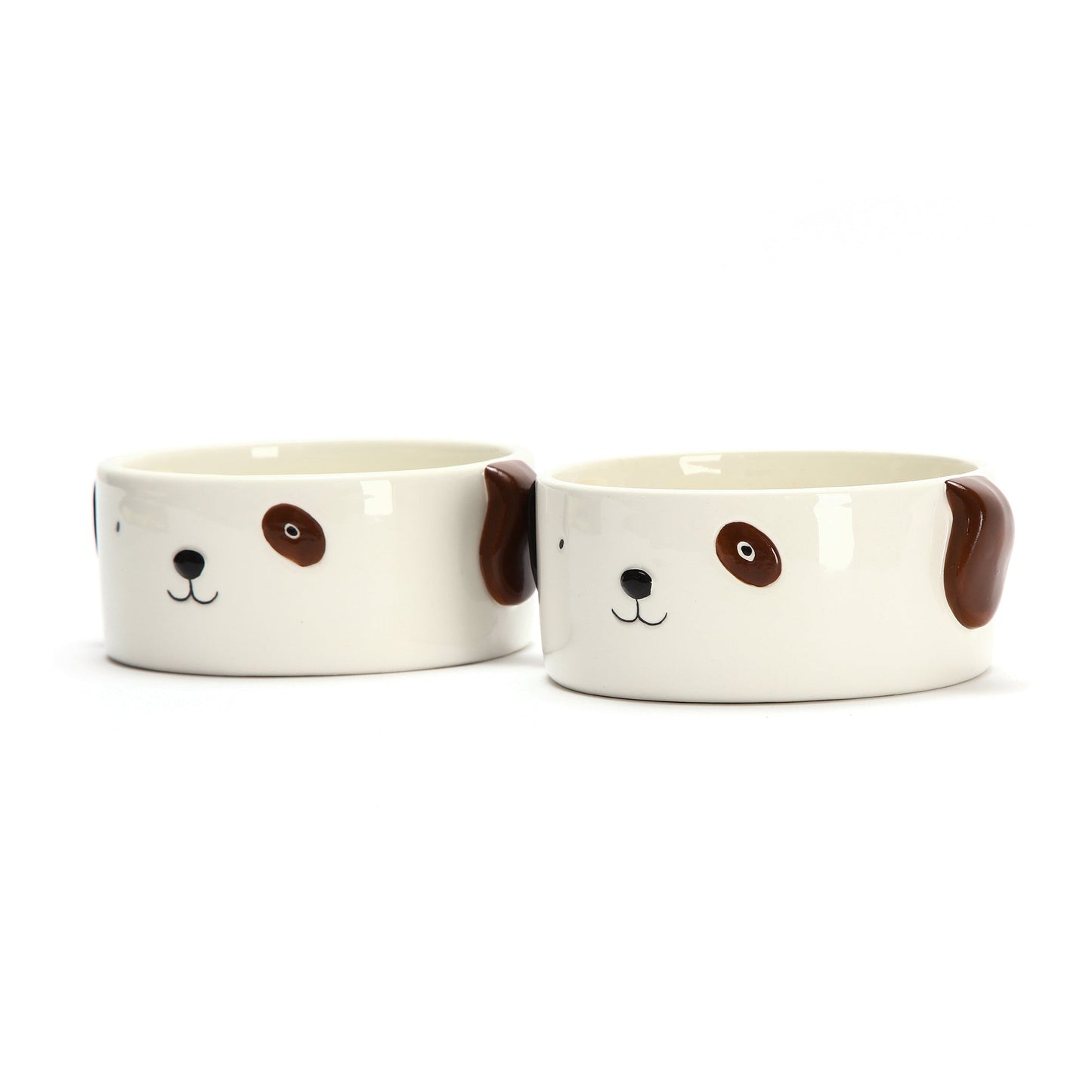 CUTE SMALL DOG  BOWLS - SET OF 2 - Each bowl is 4" wide