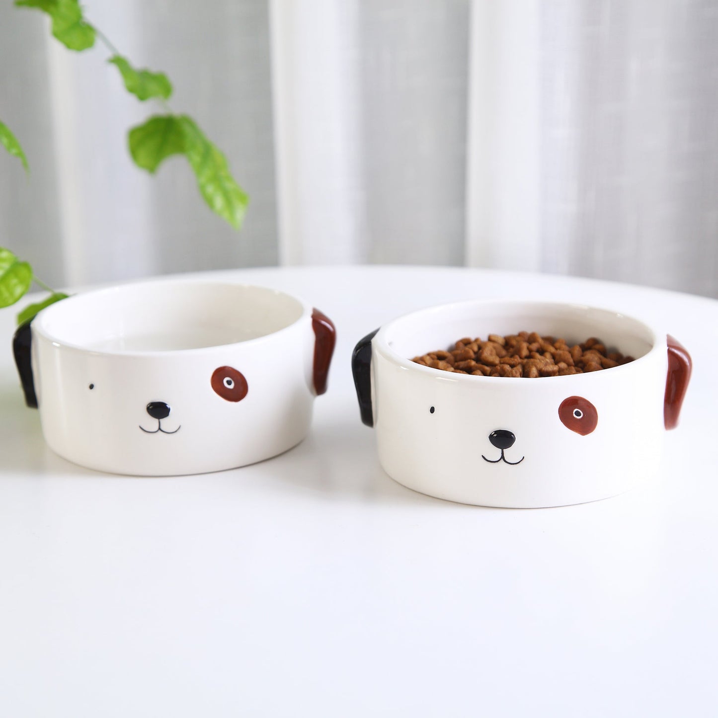 CUTE SMALL DOG  BOWLS - SET OF 2 - Each bowl is 4" wide