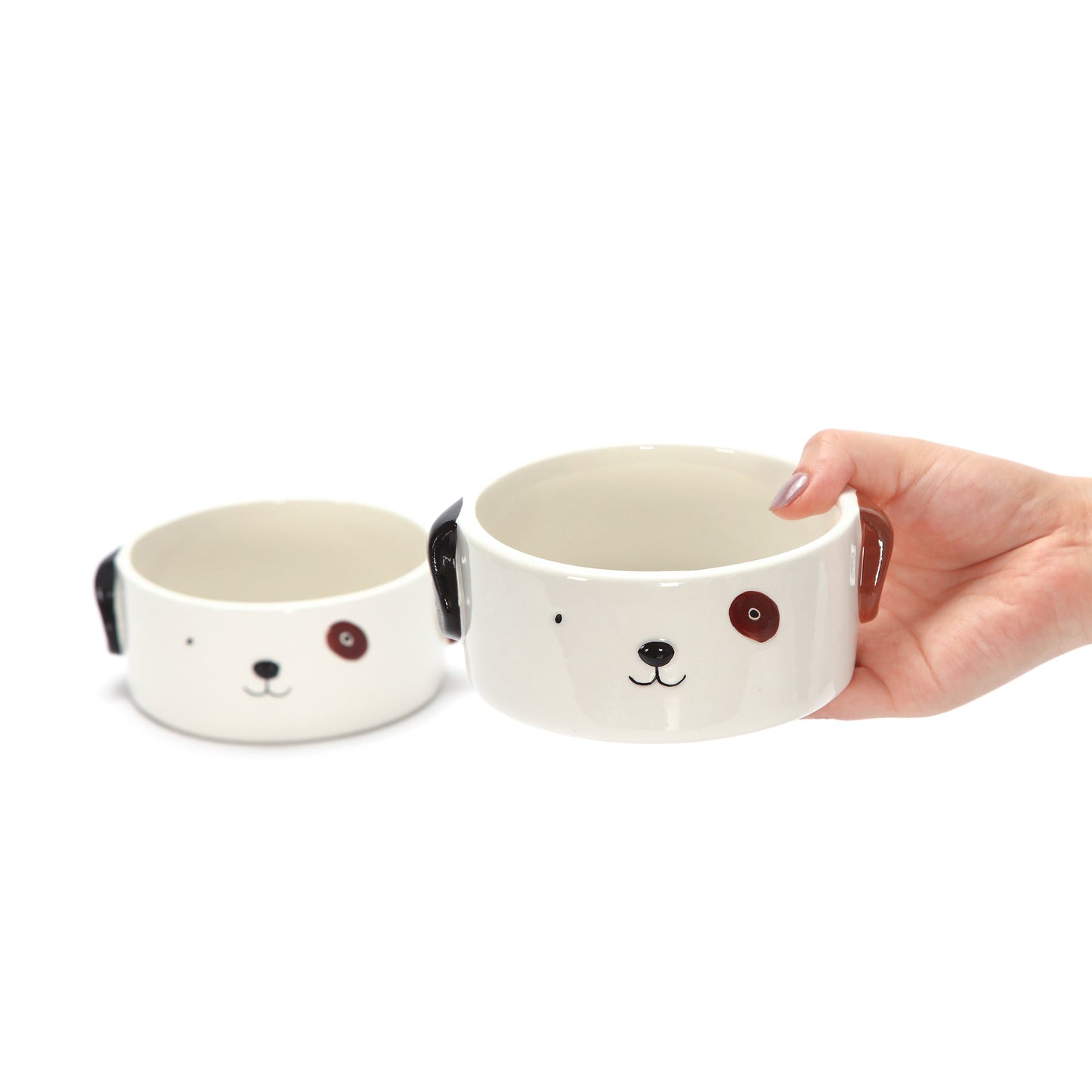 CUTE SMALL DOG  BOWLS - SET OF 2 - Each bowl is 4" wide