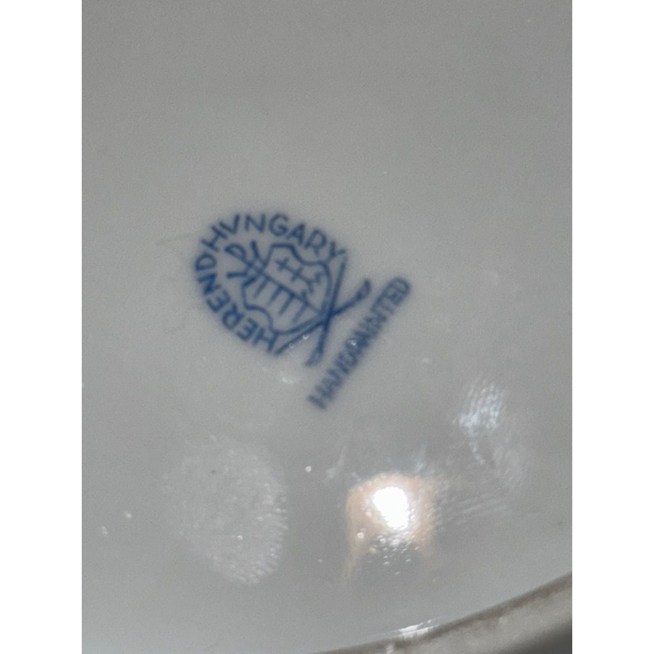 Herend "Rothschild Bird" Hand-Painted Porcelain Crescent Salad Dish