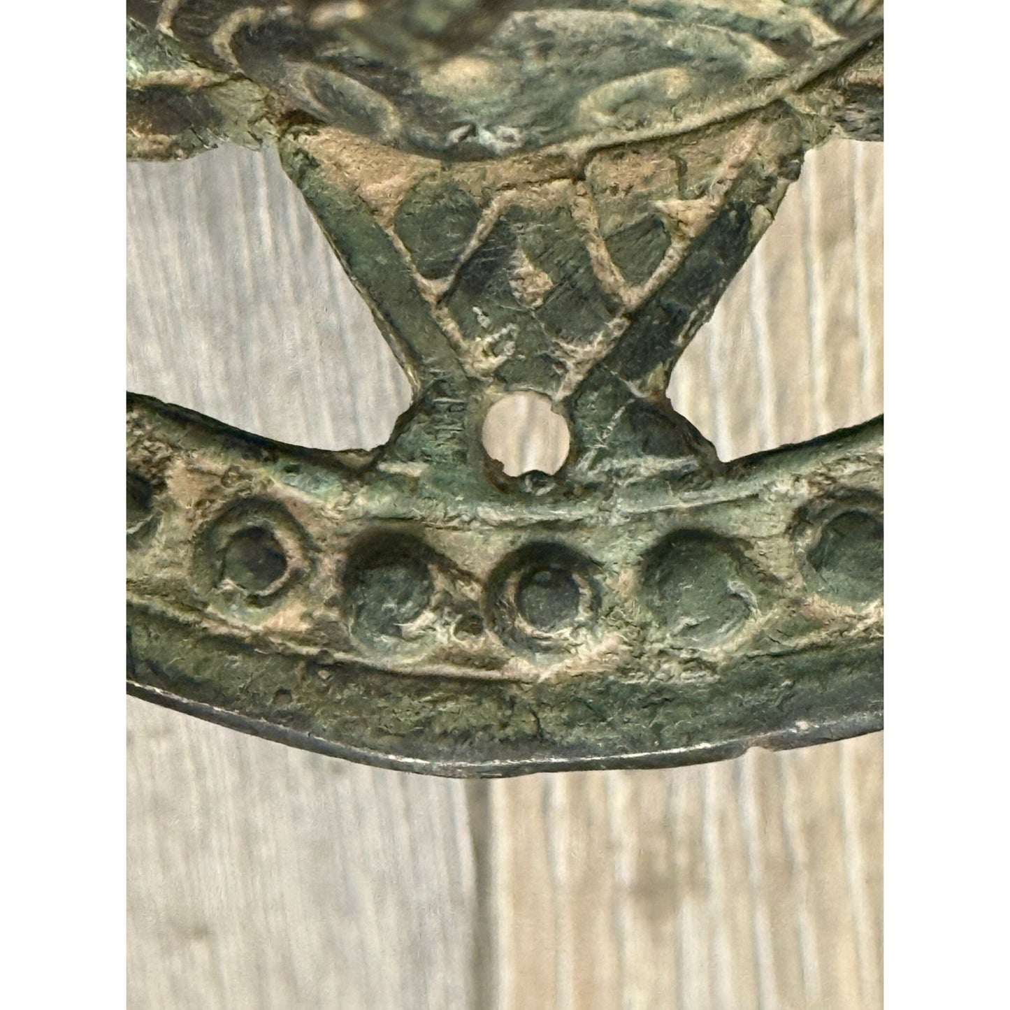 Antique Brass Elephant Head Door Knocker With Circular Backplate - c 1800's